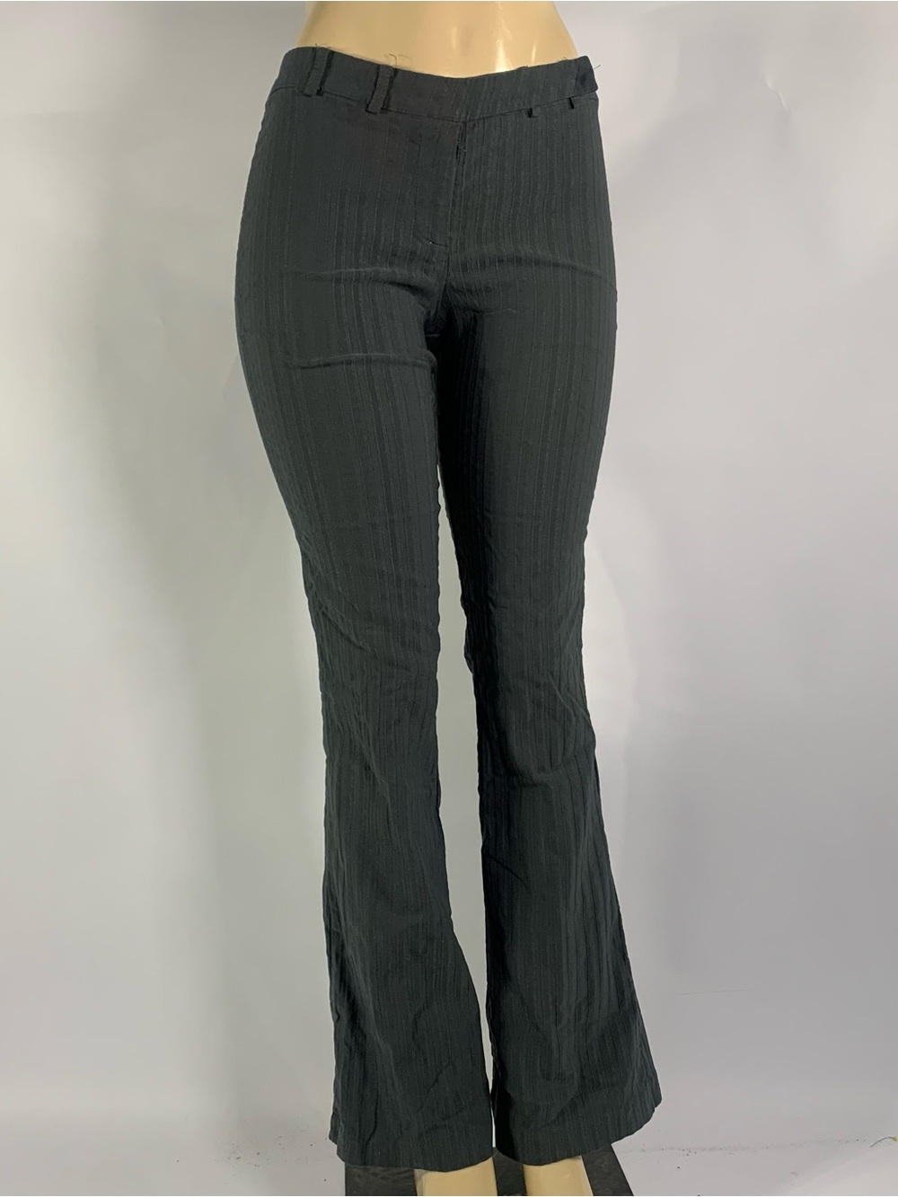 Y2K Grey pinstripe Flare Pants Stretch Trousers